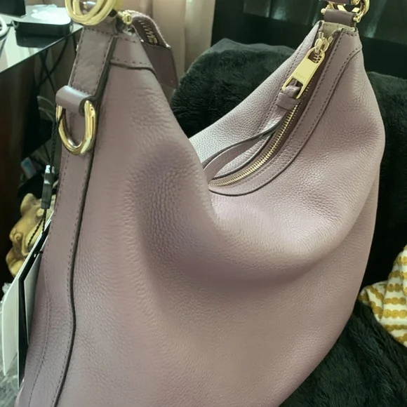 💕Authenic Gucci Mauve Leather Hobo Shoulder Tote Convertible Detachable Strap - Picture 8 of 13